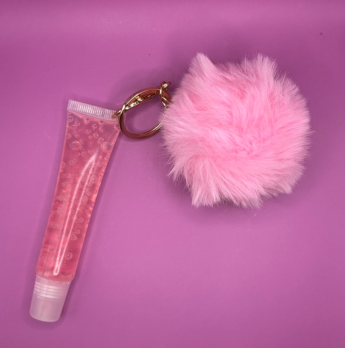 Pompom Keychain Lip Gloss